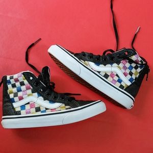 Van's Sparkly Rainbow Checkered Hightops